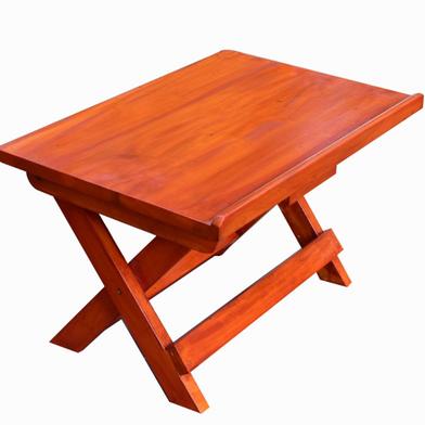 Lightweight wooden folding table with X-shape stand