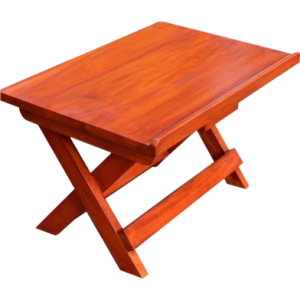 Wooden cross stand portable folding table for home and outdoor use
