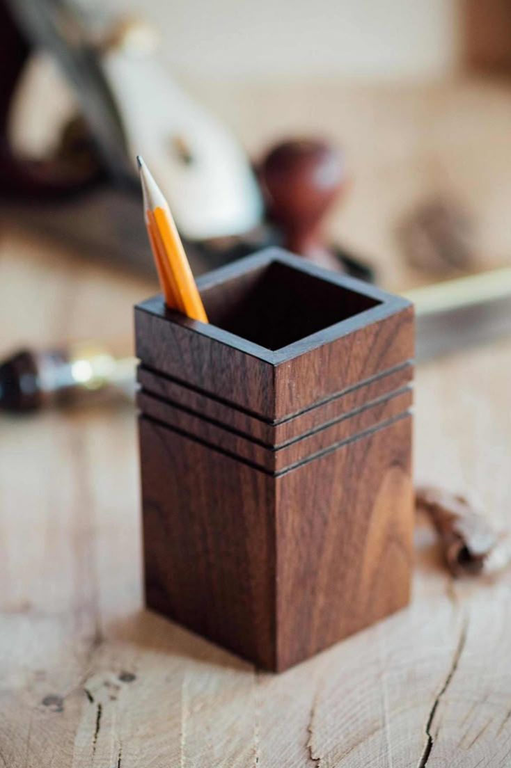 Premium Wooden Pen Stand Desk Organizer for Home and Office