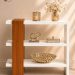 White & Natural Wood Decorative Storage Shelf