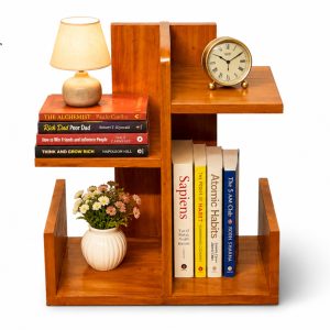 Elite Wooden Desktop Bookshelf – Natural Wood Finish