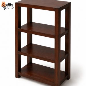 Premium 3 Layer Wooden Bookshelf – Chocolate Finish