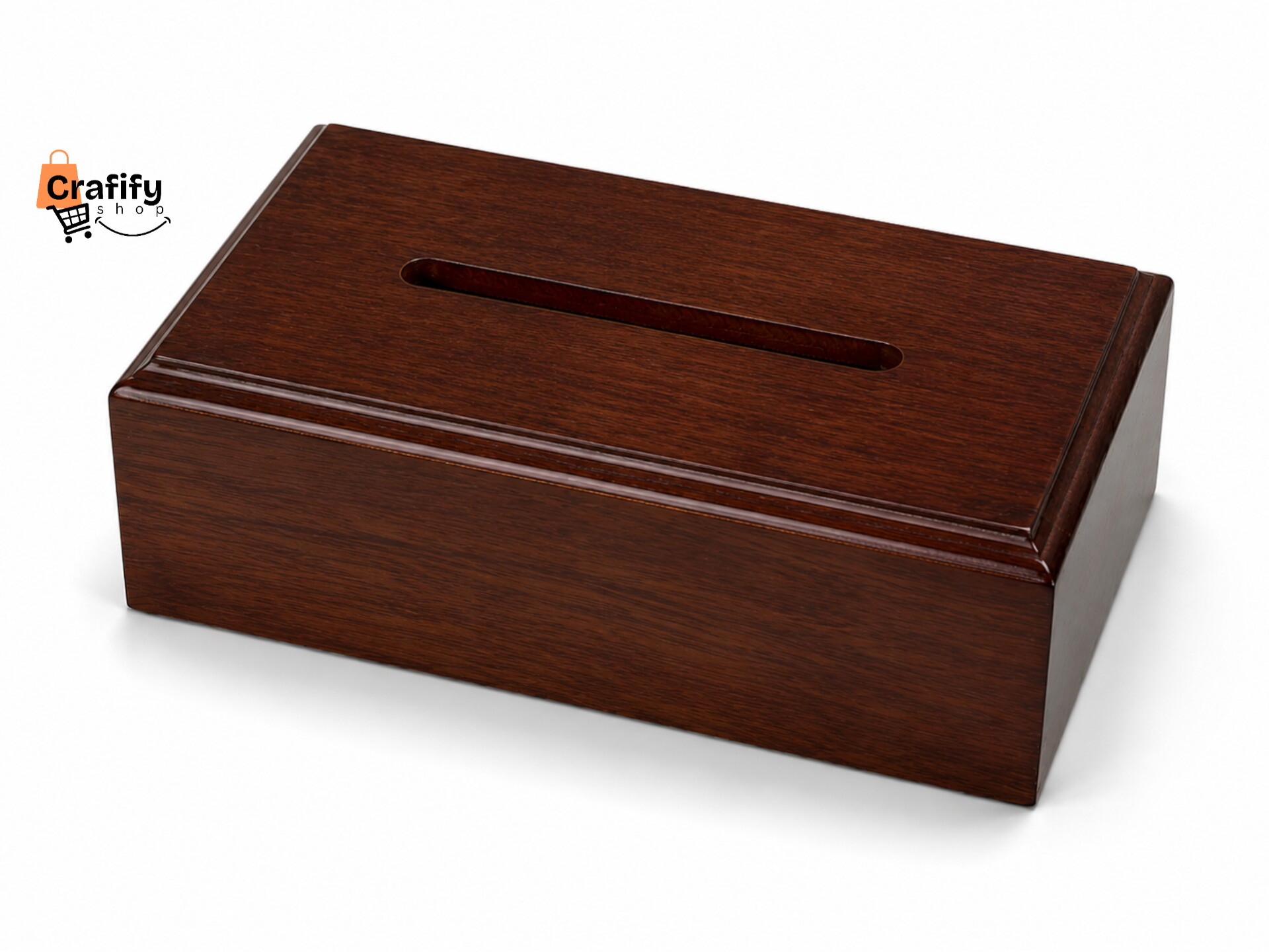 Premium Wooden Tissue Box Cover – Chocolate Finish - Image 2