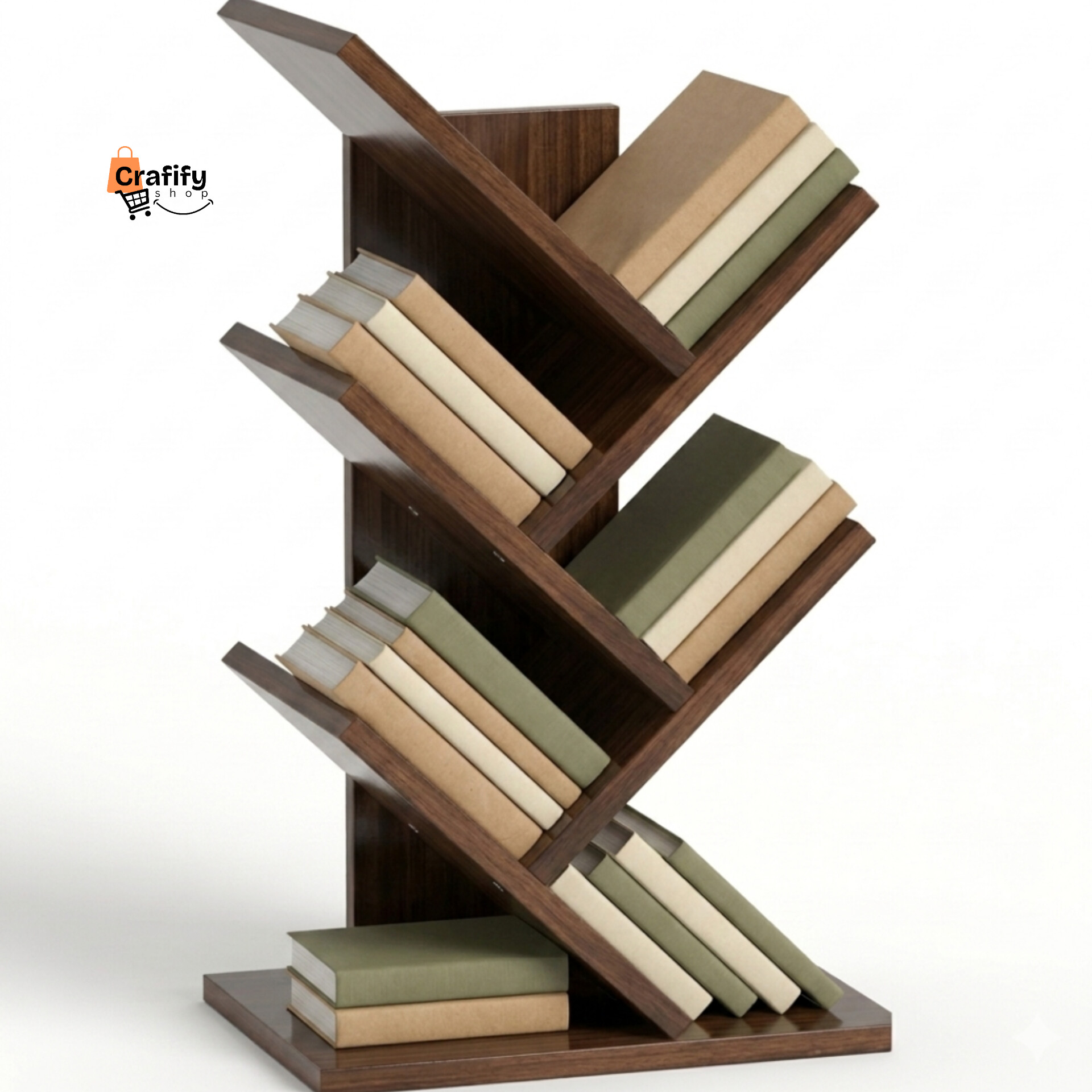 Modern Tree Bookshelf – Chocolate Finish