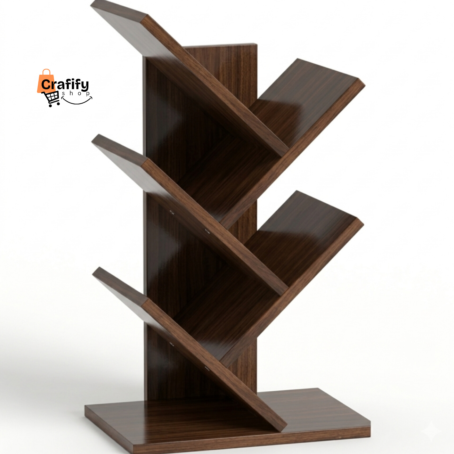 Modern Tree Bookshelf – Chocolate Finish