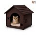 Premium Wooden Kitten Cat House – Chocolate Finish